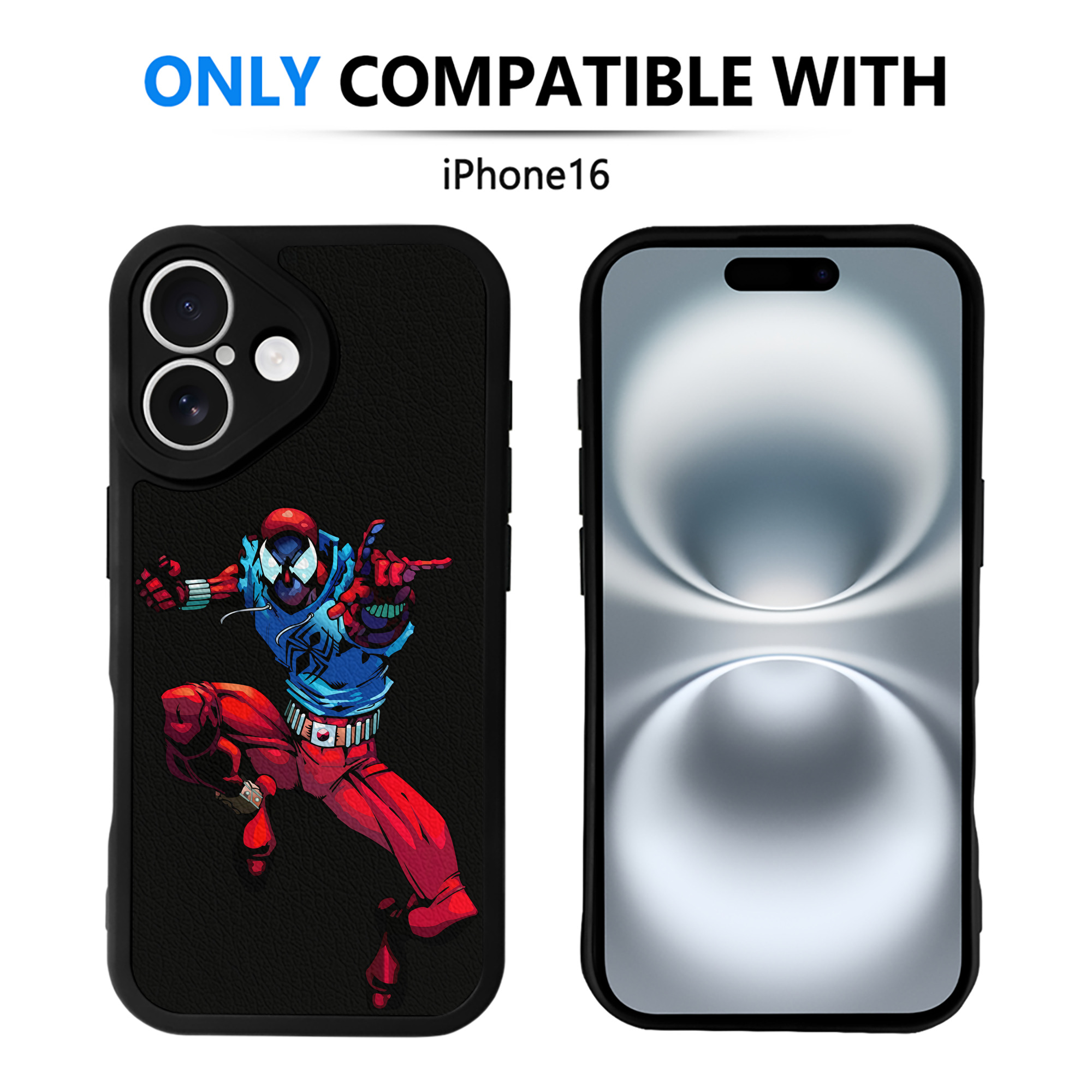 Spider Man スパイダーマン 【iPhone 16シリーズ対応】シリコンスマホケース（レザー調） 材質：シリコン